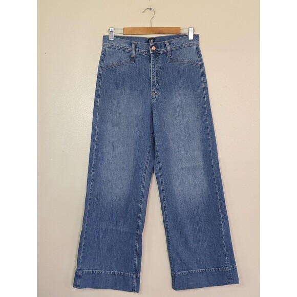 GAP Denim Wide Leg High Rise Jeans Womens Size 8 / 29 Stride Retro Boho - Picture 1 of 10